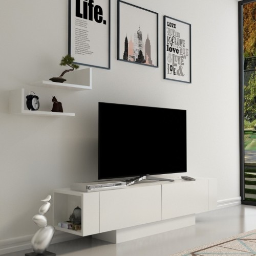 Έπιπλο τηλεόρασης Matera χρώμα λευκό 150x31,5x41,6εκ.