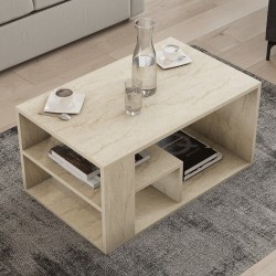 Τραπεζάκι σαλονιού Rodom χρώμα travertine 80x50x40εκ.
