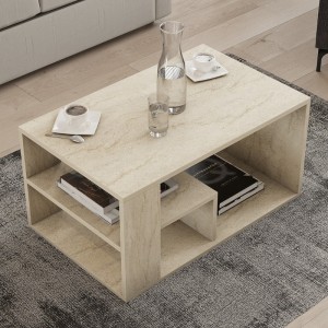 Τραπεζάκι σαλονιού Rodom χρώμα travertine 80x50x40εκ.