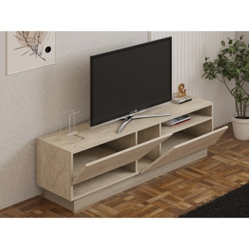 Έπιπλο τηλεόρασης Koza χρώμα travertine 160x40x45εκ.