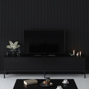 Έπιπλο τηλεόρασης Lord χρώμα μαύρο 180x30x47εκ.