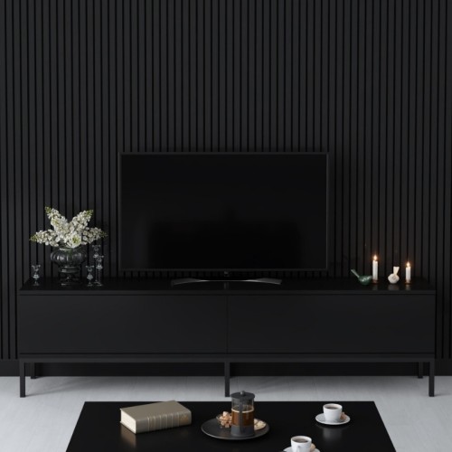 Έπιπλο τηλεόρασης Lord χρώμα μαύρο 180x30x47εκ.