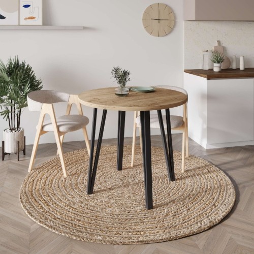 Τραπέζι Xana χρώμα sepet oak Ø90x77,5εκ.