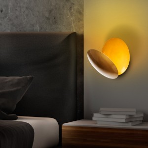 Απλίκα τοίχου Led Mimoza μεταλλική χρώμα χρυσό 25x16x25εκ.