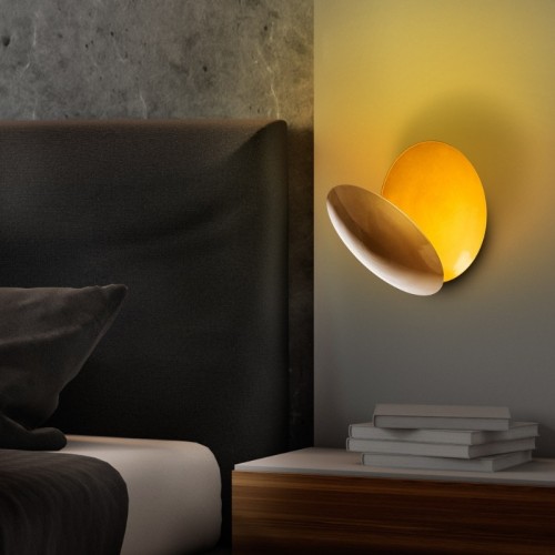 Απλίκα τοίχου Led Mimoza μεταλλική χρώμα χρυσό 25x16x25εκ.