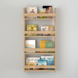 Επιτοίχια βιβλιοθήκη - ραφιέρα Montessori χρώμα sapphire oak 60x15x120εκ.