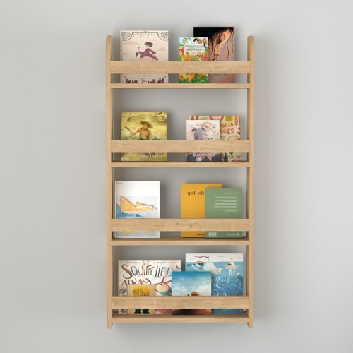 Επιτοίχια βιβλιοθήκη - ραφιέρα Montessori χρώμα sapphire oak 60x15x120εκ.