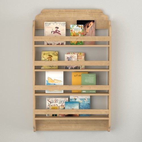 Επιτοίχια βιβλιοθήκη - ραφιέρα Montessori χρώμα sapphire oak 80x15x132εκ.