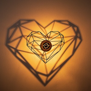 Απλίκα τοίχου Heart E27 MDF χρώμα μαύρο 47x12x40εκ.