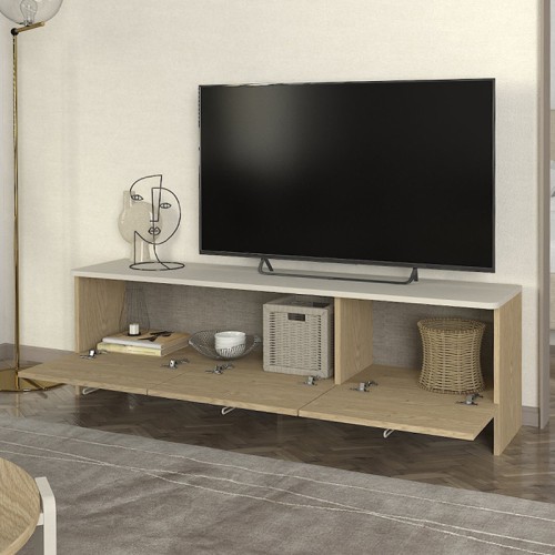 Έπιπλο τηλεόρασης Rebel χρώμα rota oak - sandstone 150x35x45εκ.