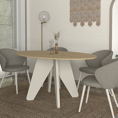 Τραπέζι Rebel χρώμα rota oak - sandstone 150x90x75εκ.