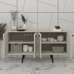 Μπουφές Sevilla χρώμα sandstone - travertine 150x44,6x72,2εκ.