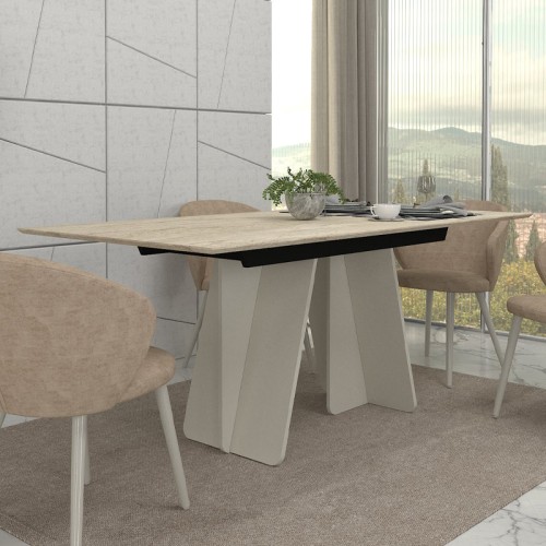 Τραπέζι Sevilla χρώμα sandstone - travertine 180x90x75εκ.