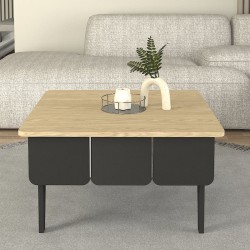 Τραπεζάκι σαλονιού Pedro χρώμα ανθρακί - rota oak 73,2x73,2x38,6εκ.
