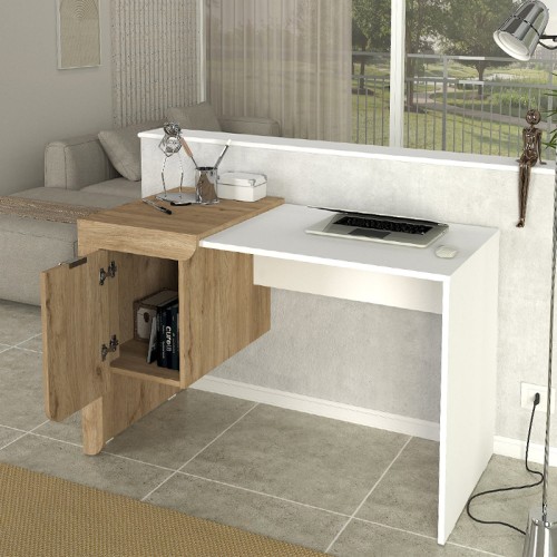Γραφείο εργασίας Dario χρώμα sepet oak - λευκό 120x60x73,2εκ.