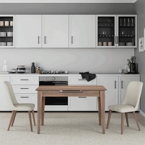 Τραπέζι Trendline επεκτεινόμενο χρώμα καρυδί 120/150x70x75εκ.