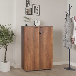 Ντουλάπι γραφείου Rio με κλειδαριά χρώμα καρυδί 72x34x109εκ.