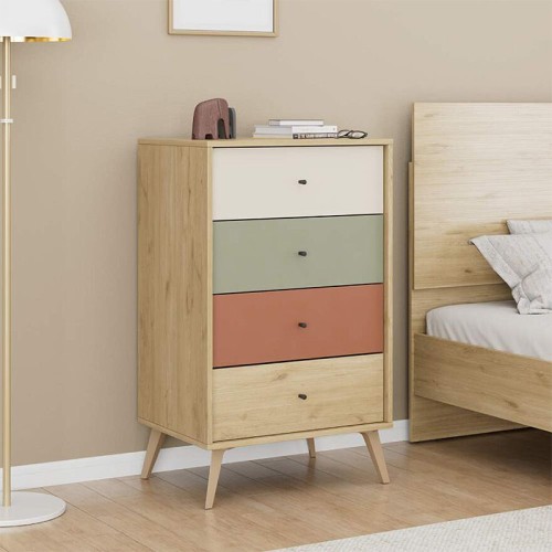 Συρταριέρα Terra χρώμα florida oak 60x44x100εκ.