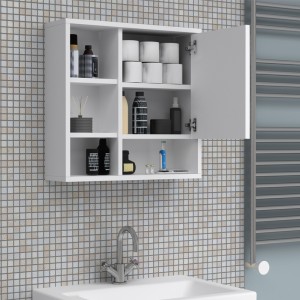 Καθρέπτης μπάνιου Demo Μegapap χρώμα λευκό 60x17,5x60εκ.