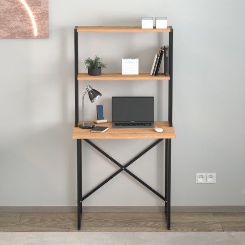 Γραφείο εργασίας Pope χρώμα pine oak 73x52x146εκ.