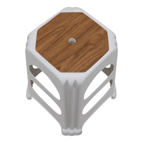 Σκαμπώ πολυπροπυλενίου στοιβαζόμενο Desia χρώμα λευκό 37x37x45εκ.