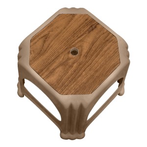 Σκαμπώ πολυπροπυλενίου στοιβαζόμενο Desia χρώμα μπεζ 35x35x32εκ.