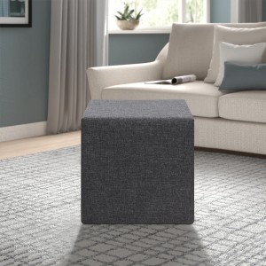 Σκαμπώ Linda υφασμάτινο χρώμα ανθρακί 40x40x40εκ.