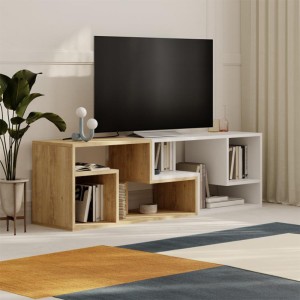 Έπιπλο τηλεόρασης Glis πολυμορφικό χρώμα sapphire oak - λευκό 145x35x44,8εκ.