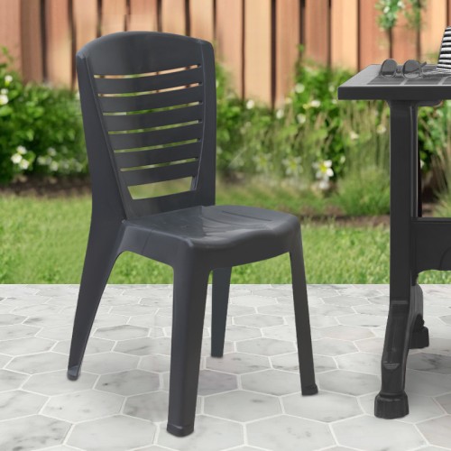 Καρέκλα πολυπροπυλενίου Tabia χρώμα ανθρακί 47x49x86εκ.