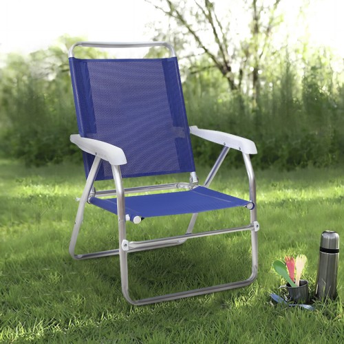 Καρεκλάκι παραλίας Alu αλουμινίου χρώμα μπλε 54x52x80εκ.