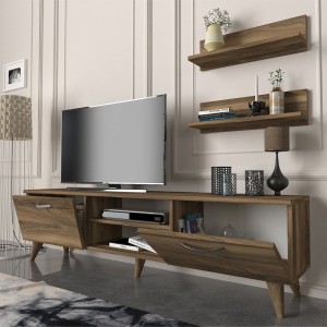 Έπιπλο τηλεόρασης Colin χρώμα καρυδί 150x29,5x40,6εκ.