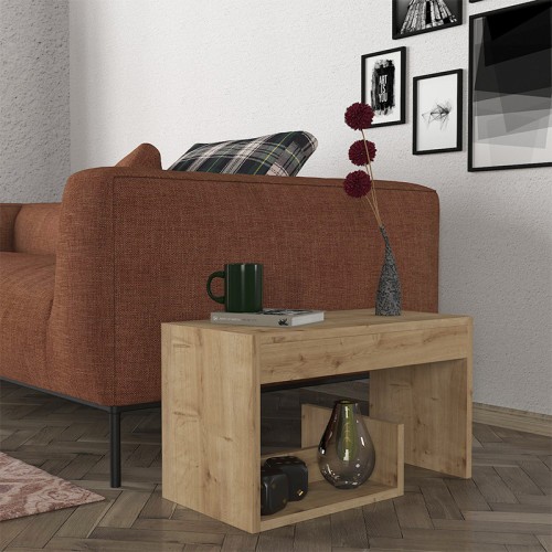 Τραπεζάκι βοηθητικό Rosana χρώμα sapphire oak 35x29,5x60εκ.
