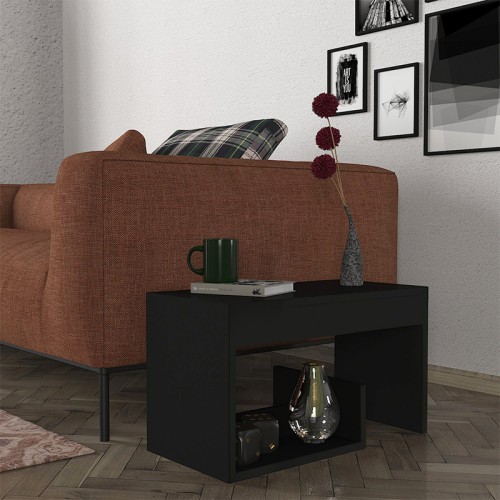 Τραπεζάκι βοηθητικό Rosana χρώμα μαύρο 35x29,5x60εκ.