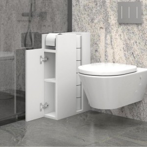 Ντουλάπι μπάνιου Paper χρώμα λευκό 17x42x66εκ.