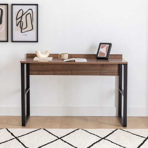 Γραφείο εργασίας Rana χρώμα καρυδί - μαύρο 120x60x78,8εκ.