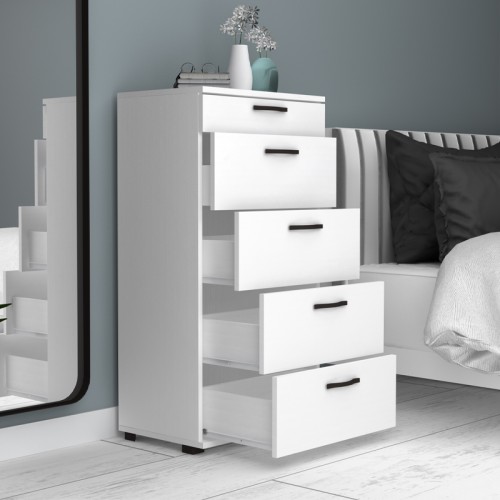 Συρταριέρα Helia χρώμα λευκό 60x44x108εκ.