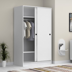 Ντουλάπα ρούχων Regio δίφυλλη συρόμενη χρώμα λευκό 120x60x200εκ.