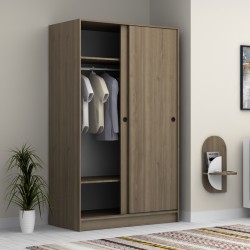 Ντουλάπα ρούχων Regio δίφυλλη συρόμενη χρώμα γκρι σκυροδέματος 120x60x200εκ.