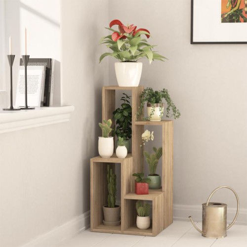 Ραφιέρα - Ανθοστήλη Sule χρώμα sapphire oak 84x20x89εκ.
