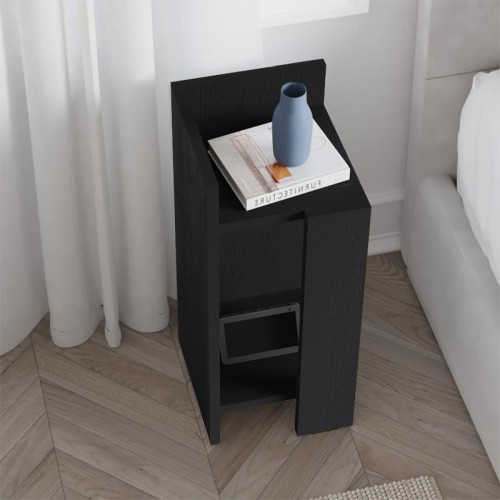 Κομοδίνο Elos αριστερό χρώμα black wood 25x27x60εκ.