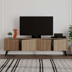 Έπιπλο τηλεόρασης Dune χρώμα ανοιχτό καρυδί 180x29,6x50εκ.
