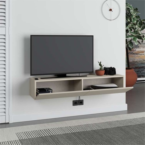 Έπιπλο τηλεόρασης επιτοίχιο Francy χρώμα sandstone 135x31,7x25εκ.