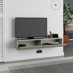 Έπιπλο τηλεόρασης επιτοίχιο Francy χρώμα ash green 135x31,7x25εκ.
