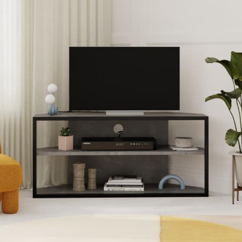 Έπιπλο τηλεόρασης γωνιακό Echo χρώμα γκρι ρετρό 98x37x45εκ.