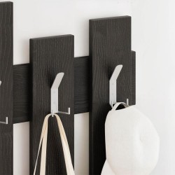 Κρεμάστρα τοίχου Wave χρώμα black wood 64x4x81εκ.