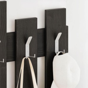 Κρεμάστρα τοίχου Wave χρώμα black wood 64x4x81εκ.