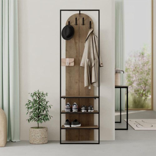 Έπιπλο εισόδου Archy χρώμα ανοιχτό καρυδί 53x31,7x180εκ.