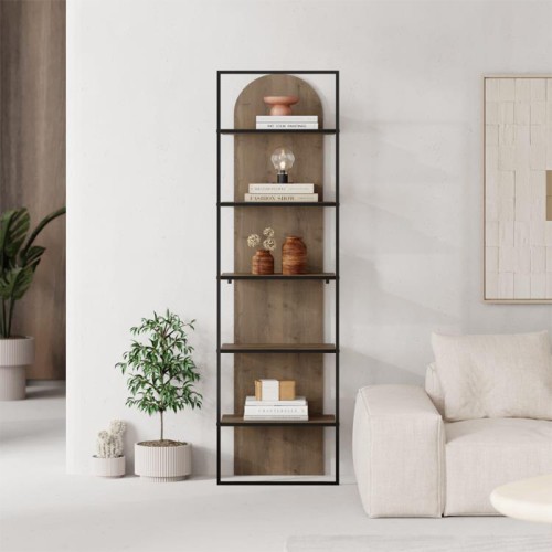 Βιβλιοθήκη Archy χρώμα ανοιχτό καρυδί 53x31,7x180εκ.