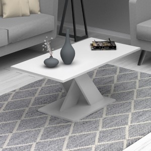 Τραπεζάκι σαλονιού Marcello χρώμα λευκό 110x55x47εκ.