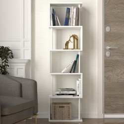Βιβλιοθήκη Alvina χρώμα λευκό 45x19,6x158,8εκ.